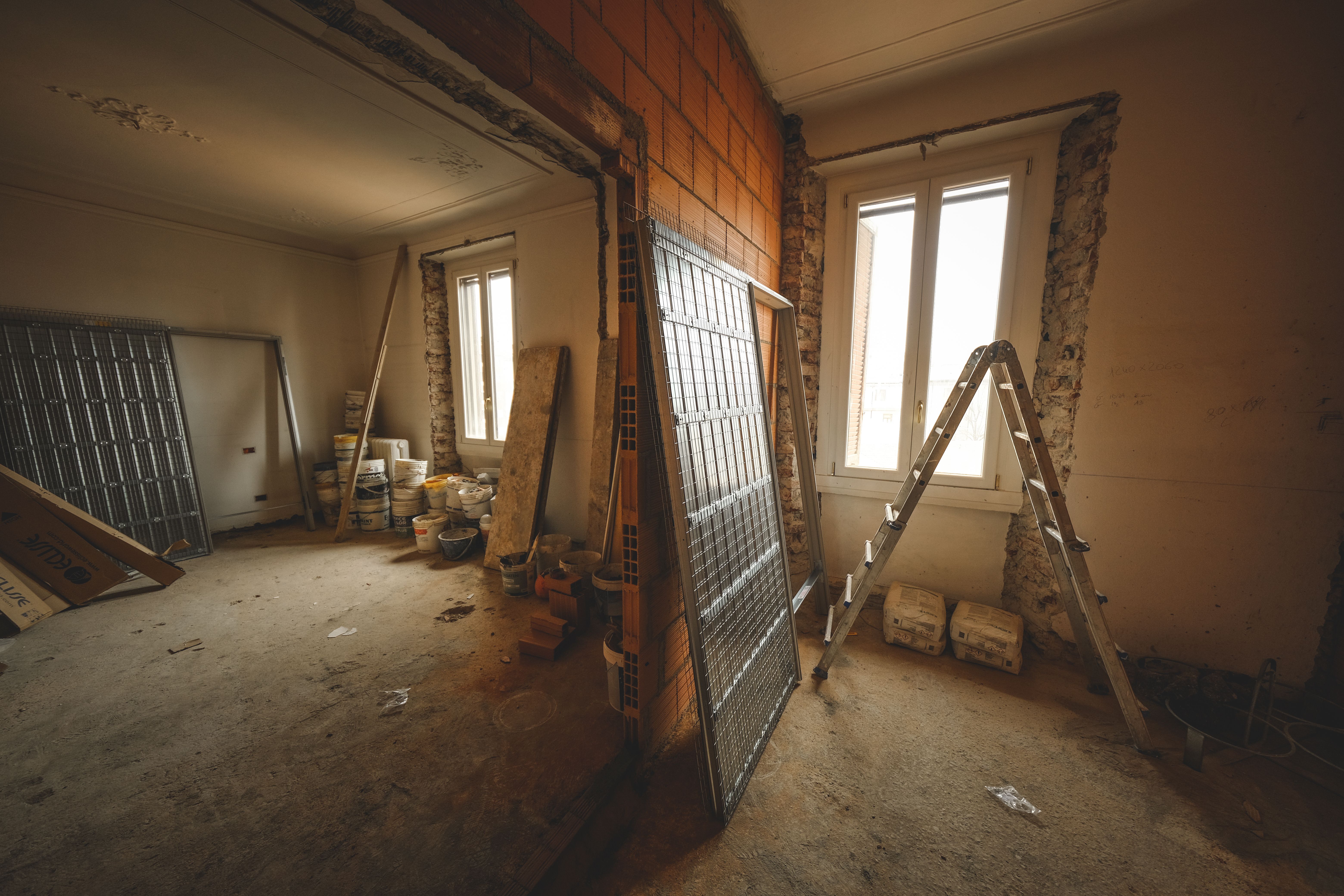 A home undergoing renovation